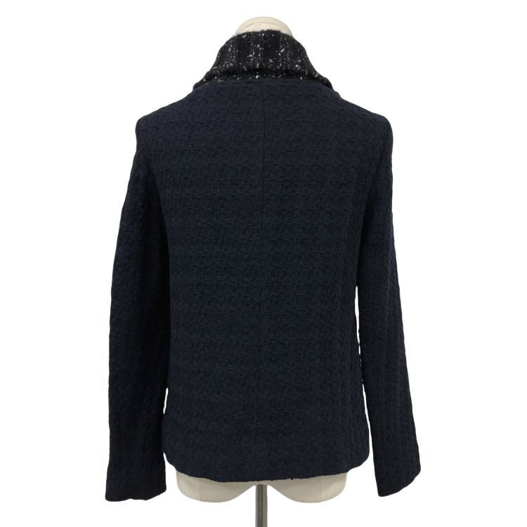 Chanel Chanel Navy Textured Button Jacket Size 34 Size XS / US 0-2 / IT 36-38 - 2 Thumbnail