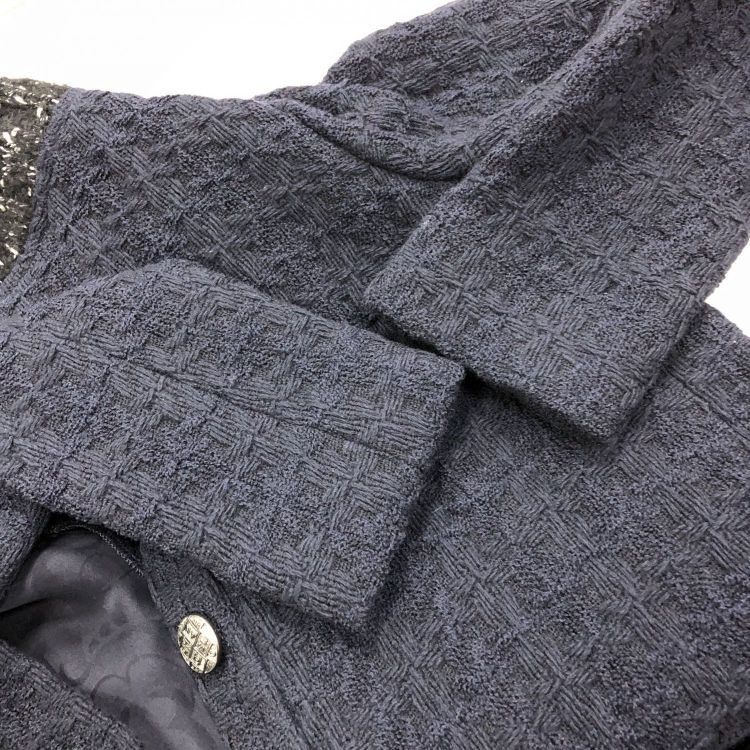 Chanel Chanel Navy Textured Button Jacket Size 34 Size XS / US 0-2 / IT 36-38 - 4 Thumbnail