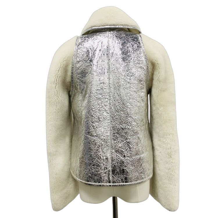 Chanel Chanel Metallic Silver Shearling Jacket Size 34 Size XS / US 0-2 / IT 36-38 - 2 Thumbnail