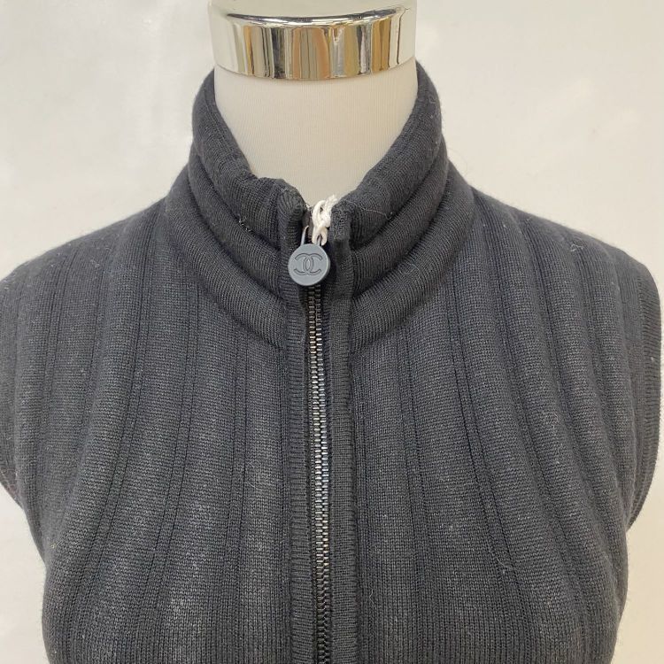Chanel Chanel Ribbed Knit Zip Up Vest Size 36 Size XS / US 0-2 / IT 36-38 - 6 Thumbnail