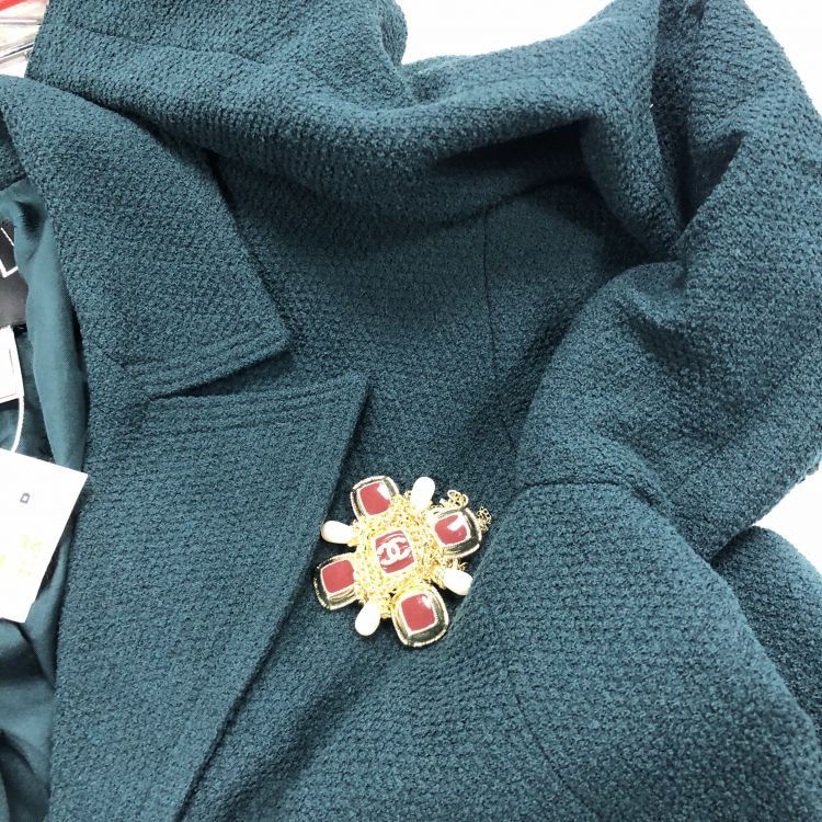Chanel Chanel Wool Blend Blazer Green Size 36 Size XS / US 0-2 / IT 36-38 - 5 Thumbnail