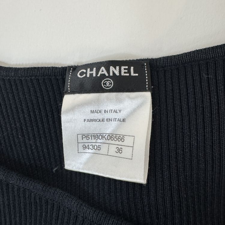Chanel Chanel Black Ribbed Mini Dress Size 36 Size XS / US 0-2 / IT 36-38 - 3 Thumbnail