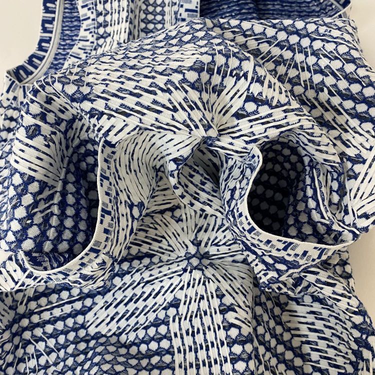 Chanel Chanel Blue White Patterned Midi Dress 36 Size XS / US 0-2 / IT 36-38 - 10 Thumbnail