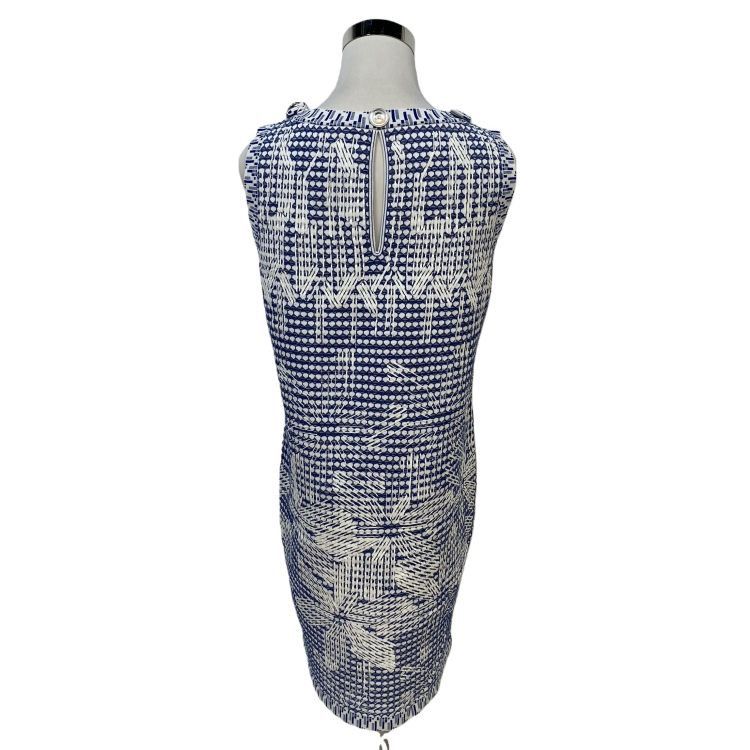 Chanel Chanel Blue White Patterned Midi Dress 36 Size XS / US 0-2 / IT 36-38 - 2 Thumbnail