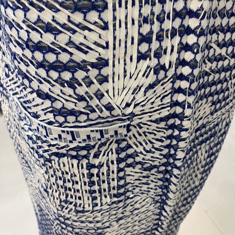 Chanel Chanel Blue White Patterned Midi Dress 36 Size XS / US 0-2 / IT 36-38 - 7 Thumbnail