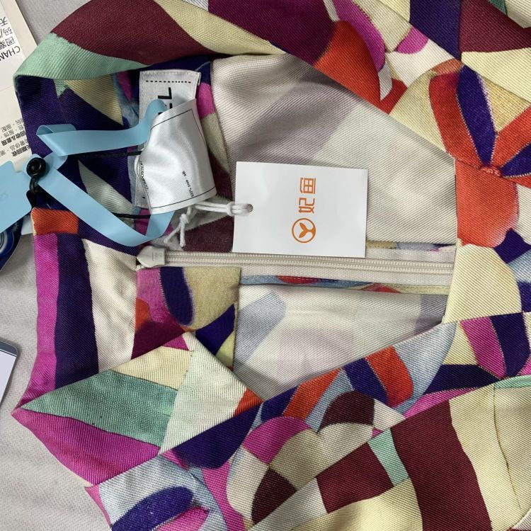 Chanel Chanel Multicolor Geometric Silk Midi Dress Size 38 Size S / US 4 / IT 40 - 8 Thumbnail