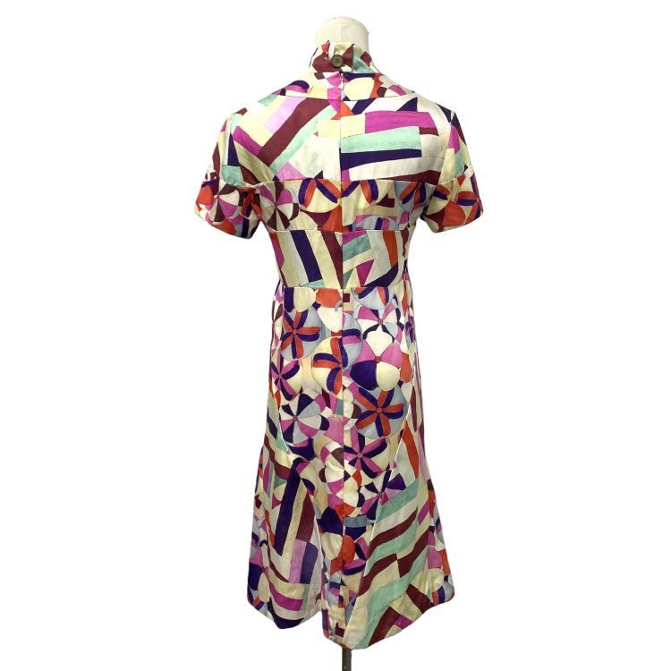 Chanel Chanel Multicolor Geometric Silk Midi Dress Size 38 Size S / US 4 / IT 40 - 2 Thumbnail
