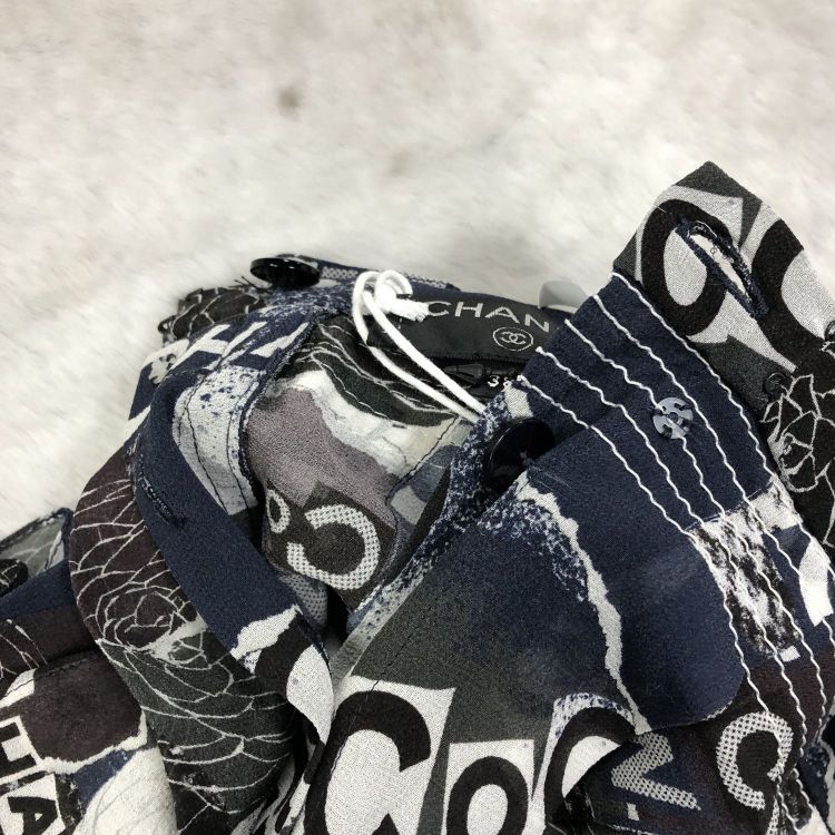 Chanel Chanel Graphic Logo Print Skirt Size 38 Size 27" / US 4 / IT 40 - 6 Thumbnail