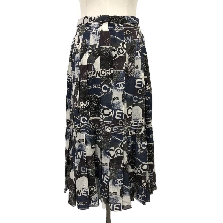 Chanel Chanel Graphic Logo Print Skirt Size 38 Size 27" / US 4 / IT 40 - 2 Thumbnail
