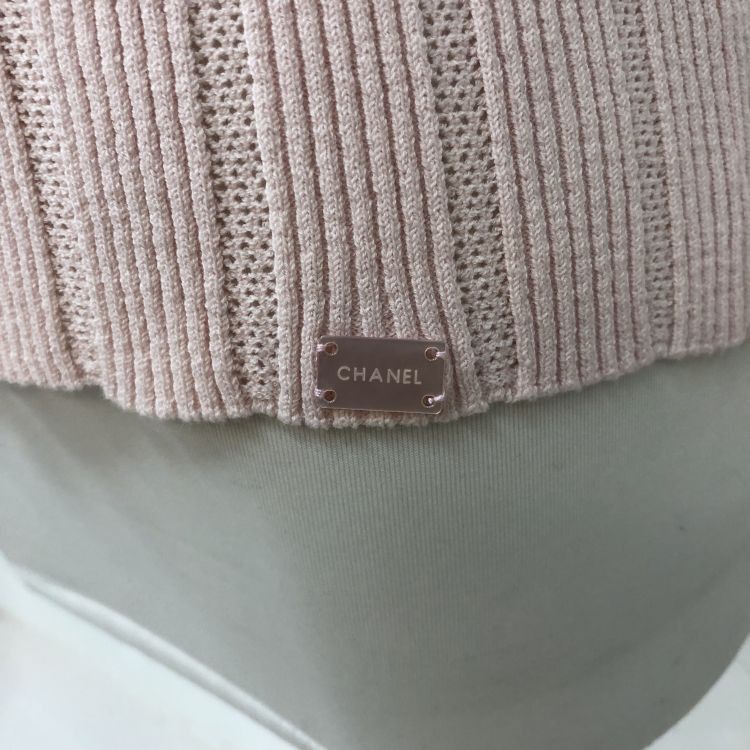 Chanel Chanel Pink Ribbed Short Sleeve Top Size 38 Size S / US 4 / IT 40 - 5 Thumbnail