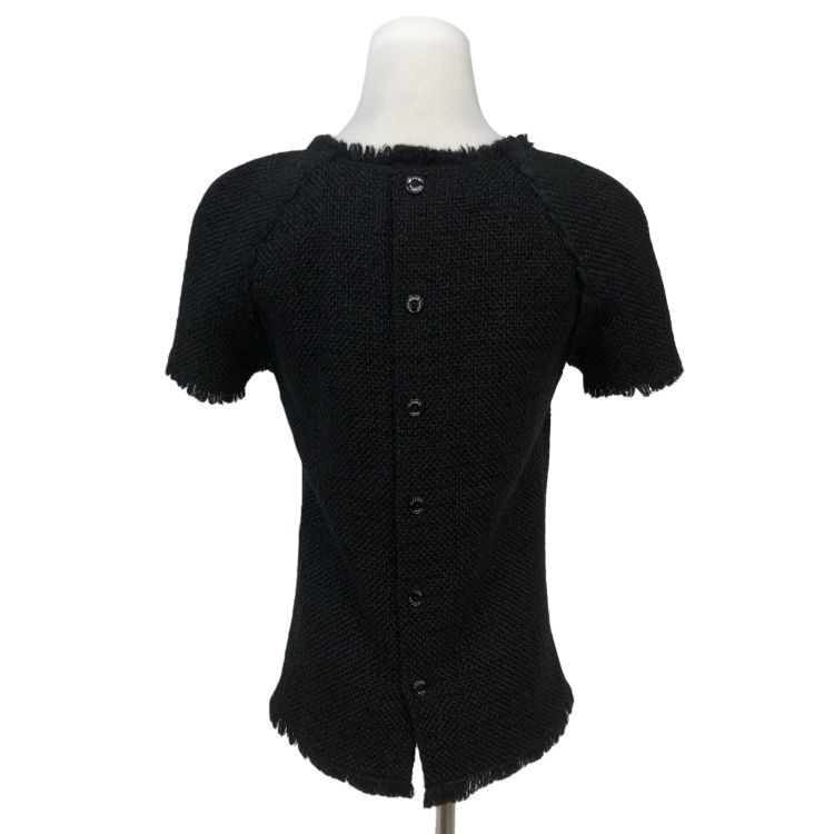 Chanel Chanel Black Fringe Wool Knit Top Size 34 Size XS / US 0-2 / IT 36-38 - 2 Thumbnail