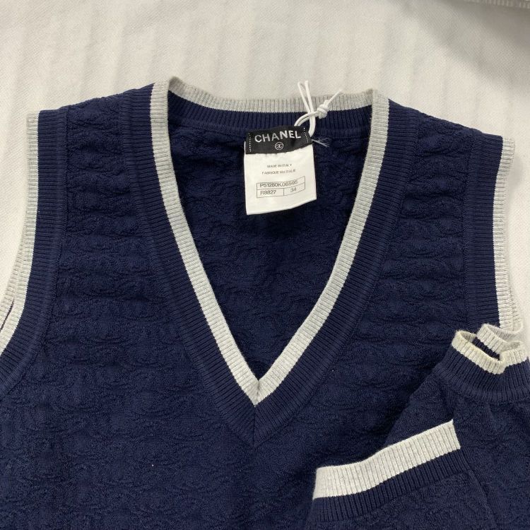 Chanel Chanel Textured Knit Tank Top Size 34 Size XS / US 0-2 / IT 36-38 - 5 Thumbnail