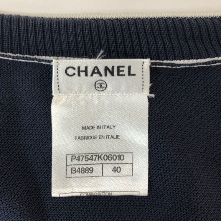 Chanel Chanel Navy Cotton Sweater Size 40 Size M / US 6-8 / IT 42-44 - 3 Thumbnail