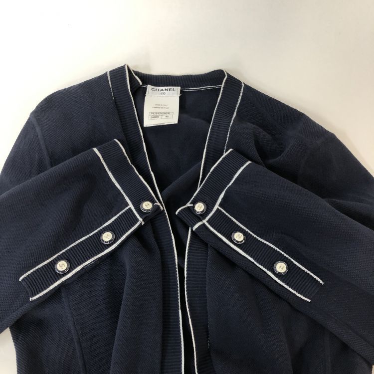 Chanel Chanel Navy Cotton Sweater Size 40 Size M / US 6-8 / IT 42-44 - 10 Thumbnail