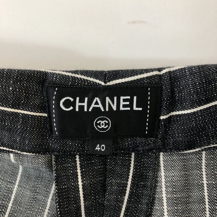 Chanel Chanel Striped Cotton Pants Size 40 Size 28" / US 6 / IT 42 - 3 Thumbnail