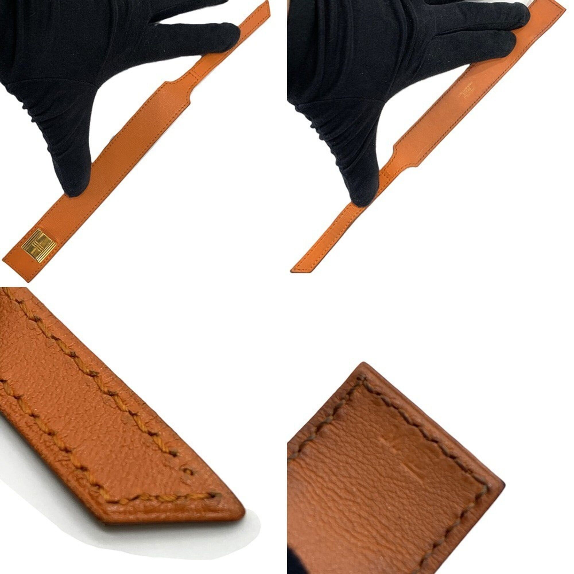 Hermes Hermes Artemis Bracelet, Orange Leather, □D Stamp, Women's HERMES Size ONE SIZE - 4 Thumbnail