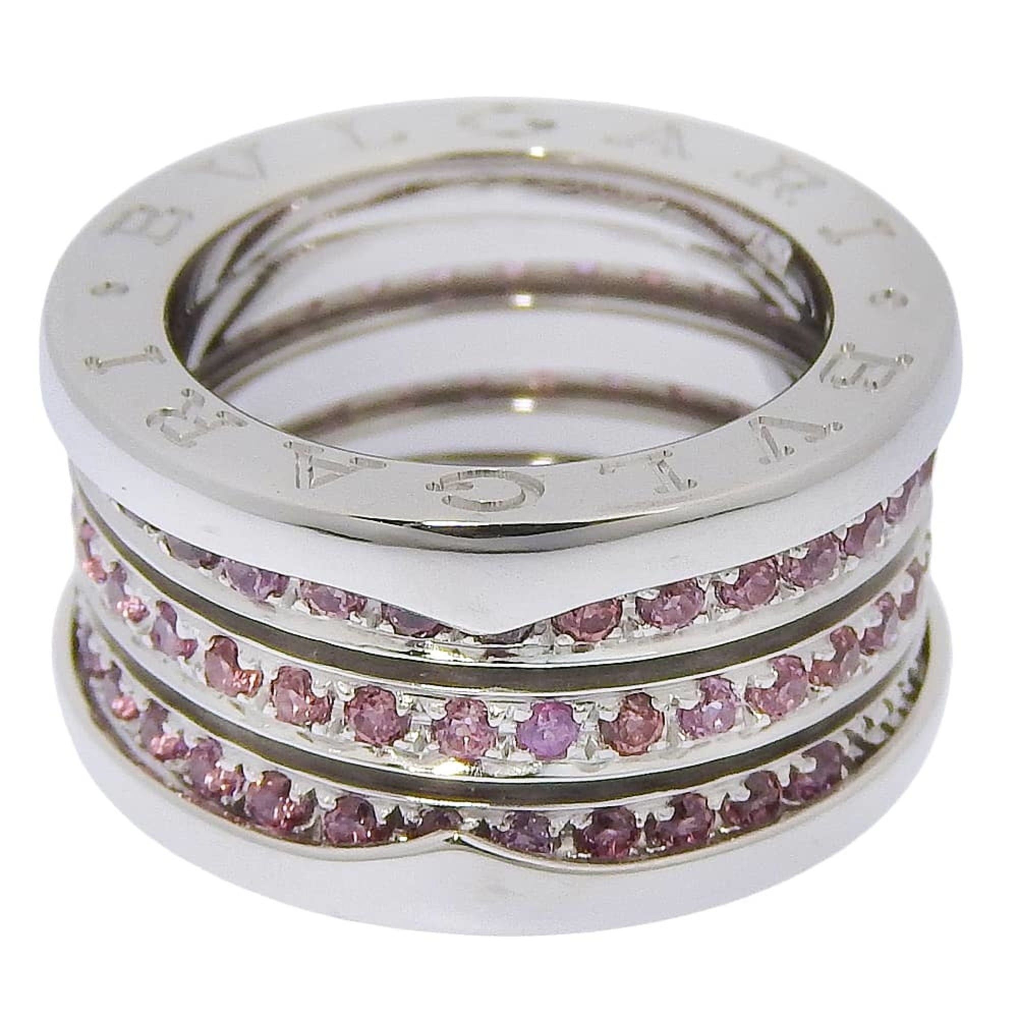 Bvlgari Bulgari BVLGARI B-Zero1 Ring, Size 6.5, 4-band design, 18K white gold with pink garnet, approx. 12.6g, Women's. Size ONE SIZE - 5 Thumbnail