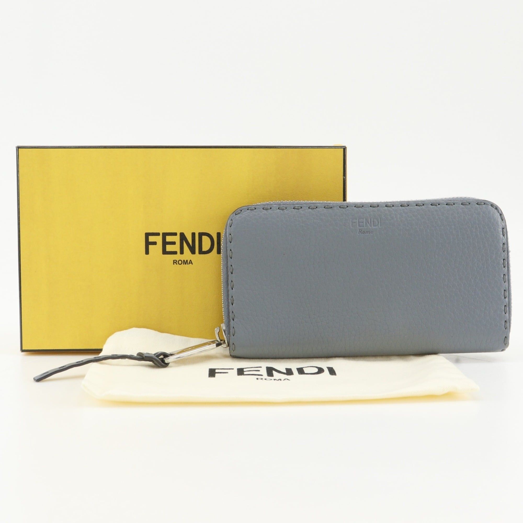 Fendi Fendi Round Zip Long Wallet Selleria 8M0374 Leather Light Blue Around Women's Size ONE SIZE - 19 Thumbnail