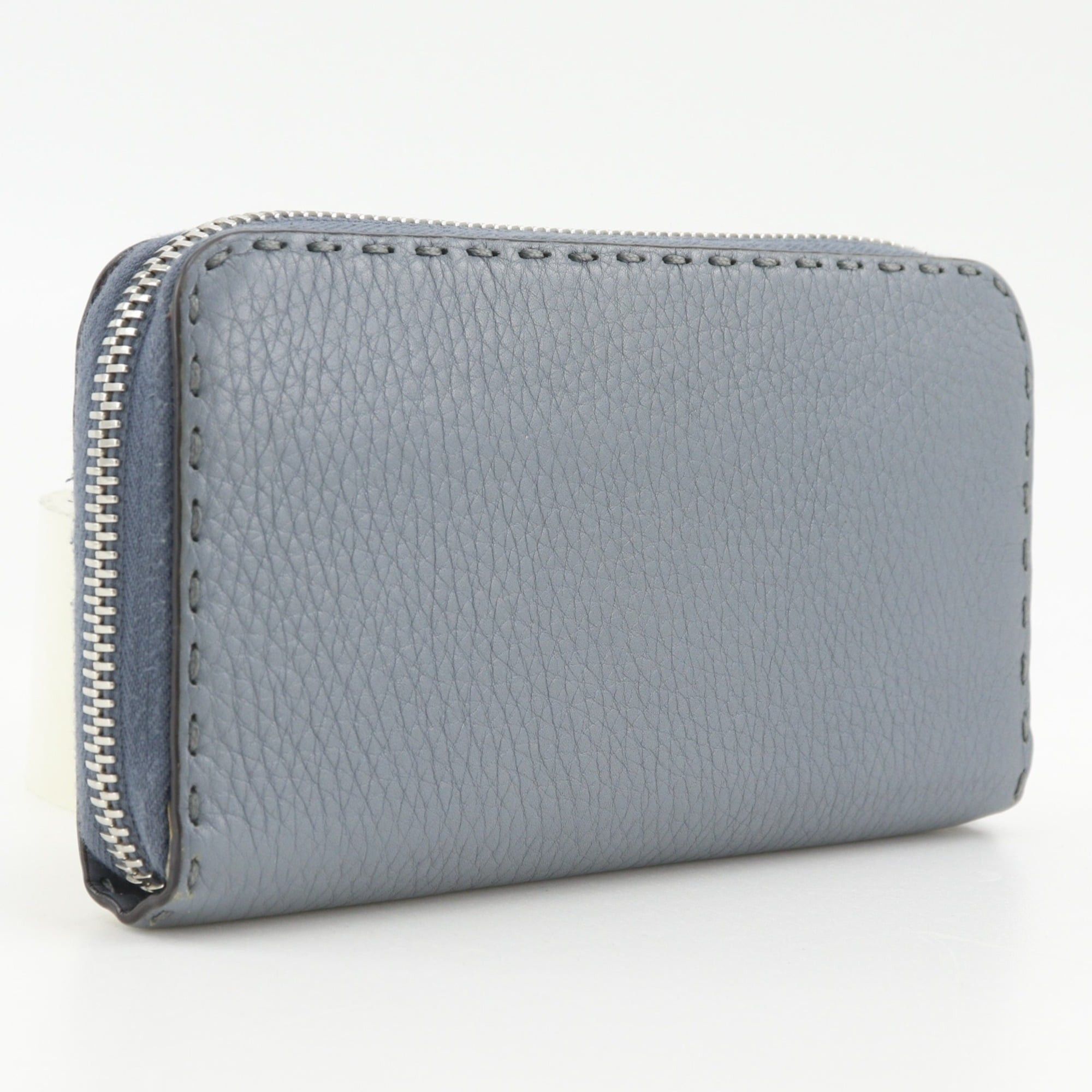 Fendi Fendi Round Zip Long Wallet Selleria 8M0374 Leather Light Blue Around Women's Size ONE SIZE - 3 Thumbnail