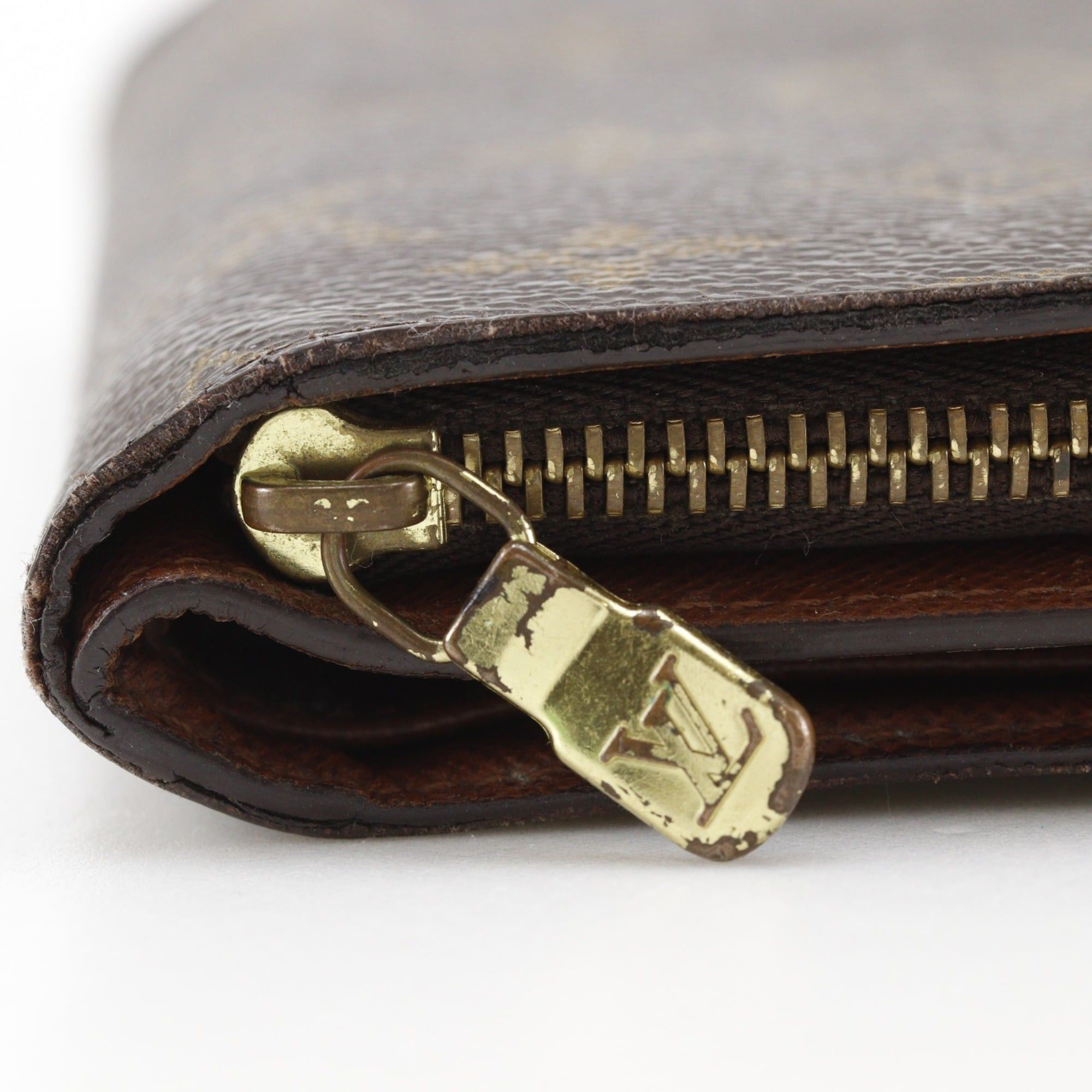 Louis Vuitton Louis Vuitton Porte Papier Zip Bi-fold Wallet M61207 Monogram Canvas 2002 Brown SP0012 Snap Button Women's Size ONE SIZE - 14 Thumbnail