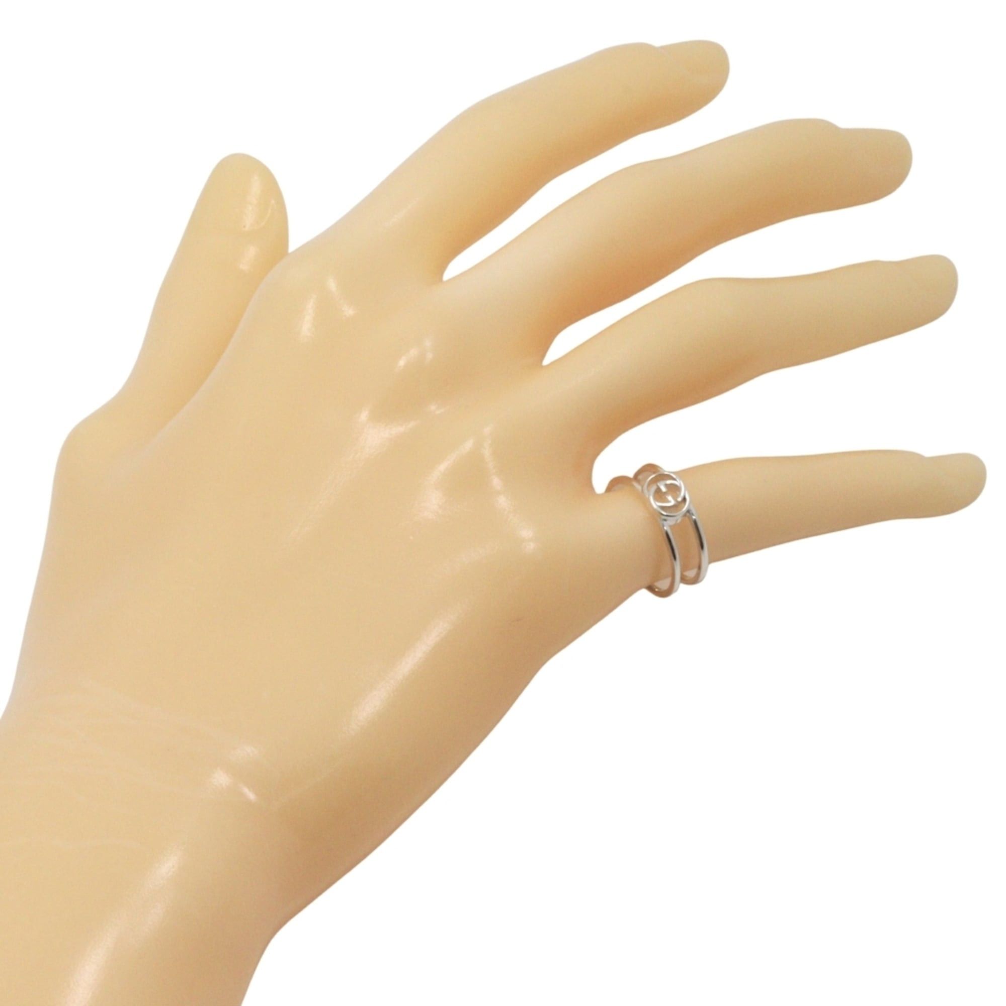 Gucci Gucci Interlocking GG Ring, Size 9.5, Sterling Silver 925, Approx. 1.4g, Women's. Size ONE SIZE - 2 Thumbnail