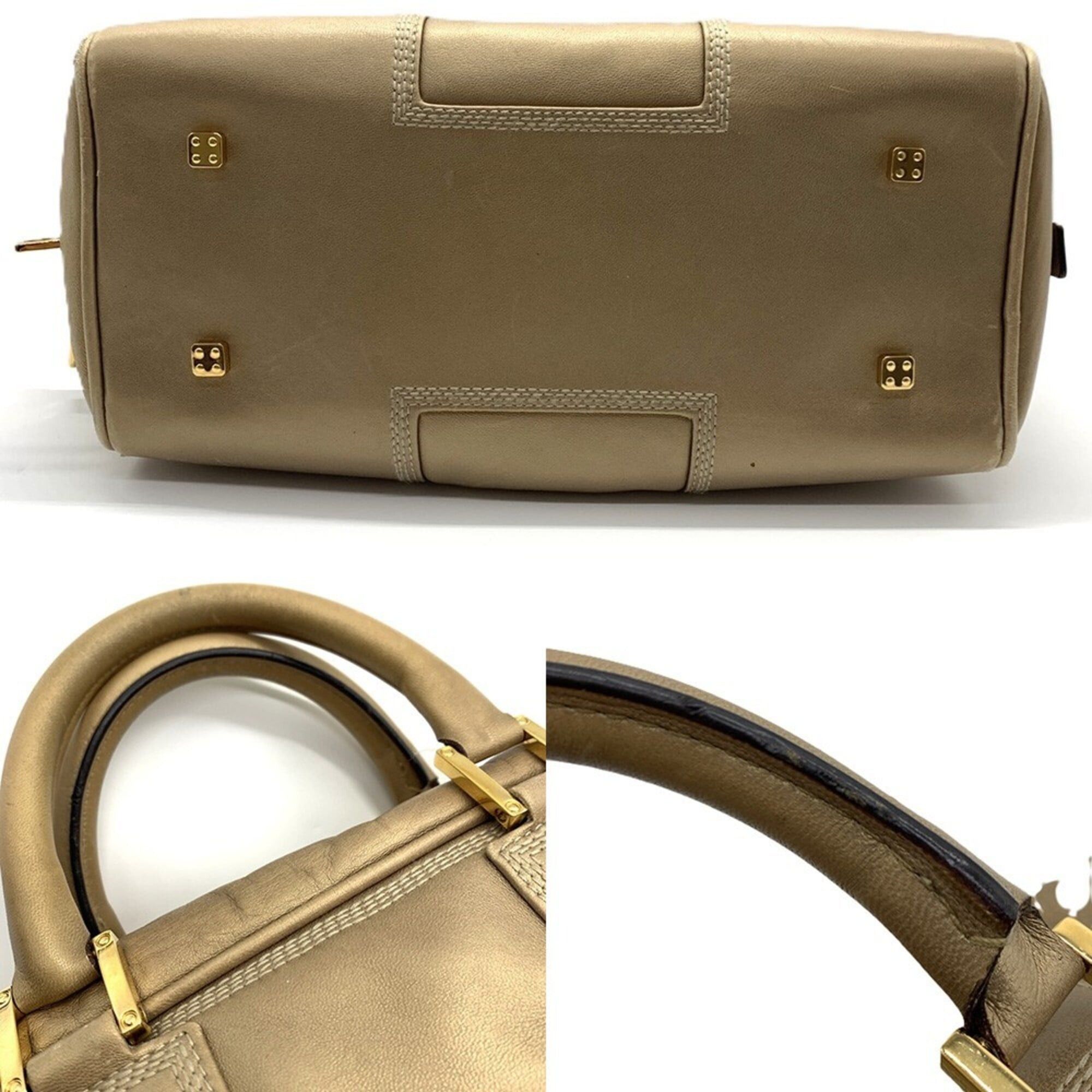 Loewe Loewe Amazona 28 Handbag Mini Boston Leather Gold LOEWE Size ONE SIZE - 4 Thumbnail