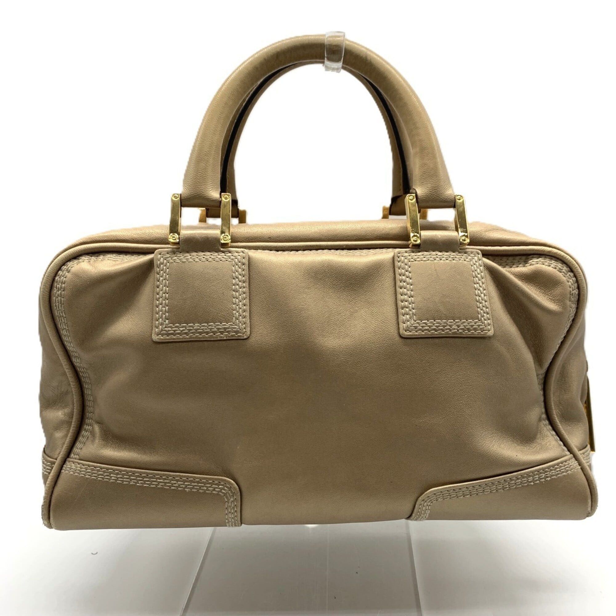 Loewe Loewe Amazona 28 Handbag Mini Boston Leather Gold LOEWE Size ONE SIZE - 2 Thumbnail