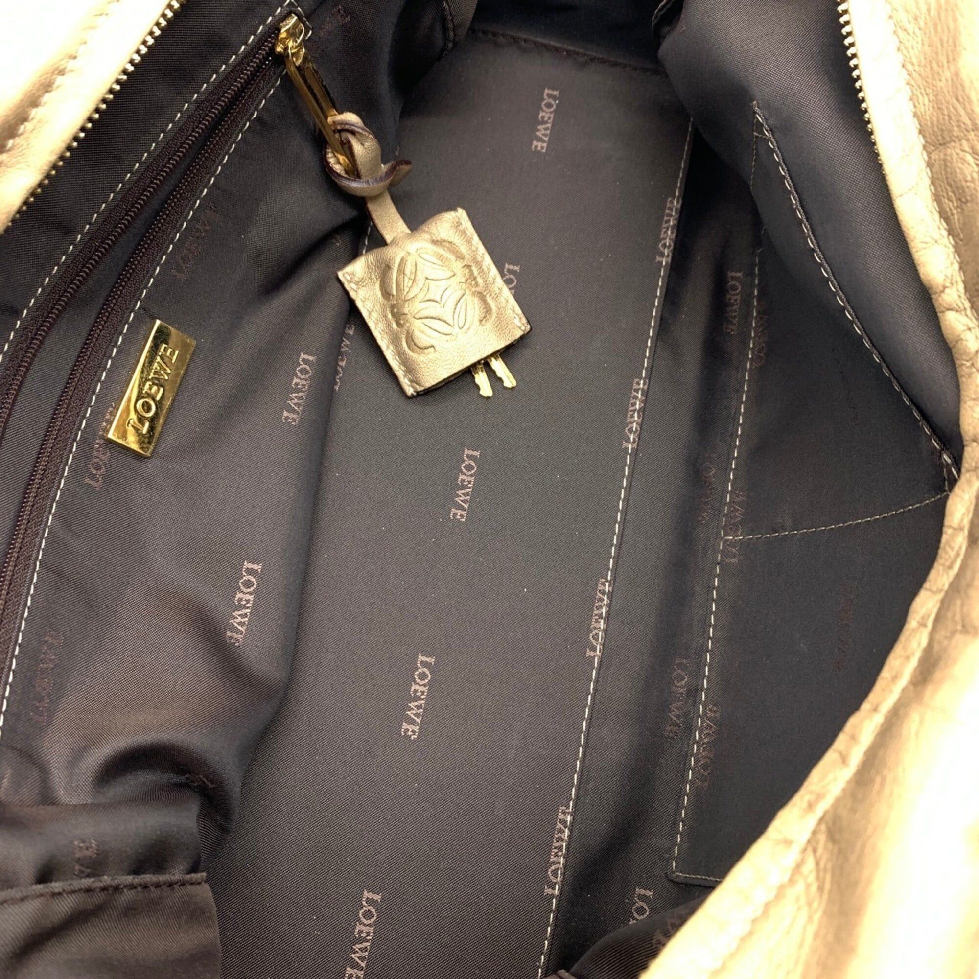 Loewe Loewe Amazona 28 Handbag Mini Boston Leather Gold LOEWE Size ONE SIZE - 7 Thumbnail