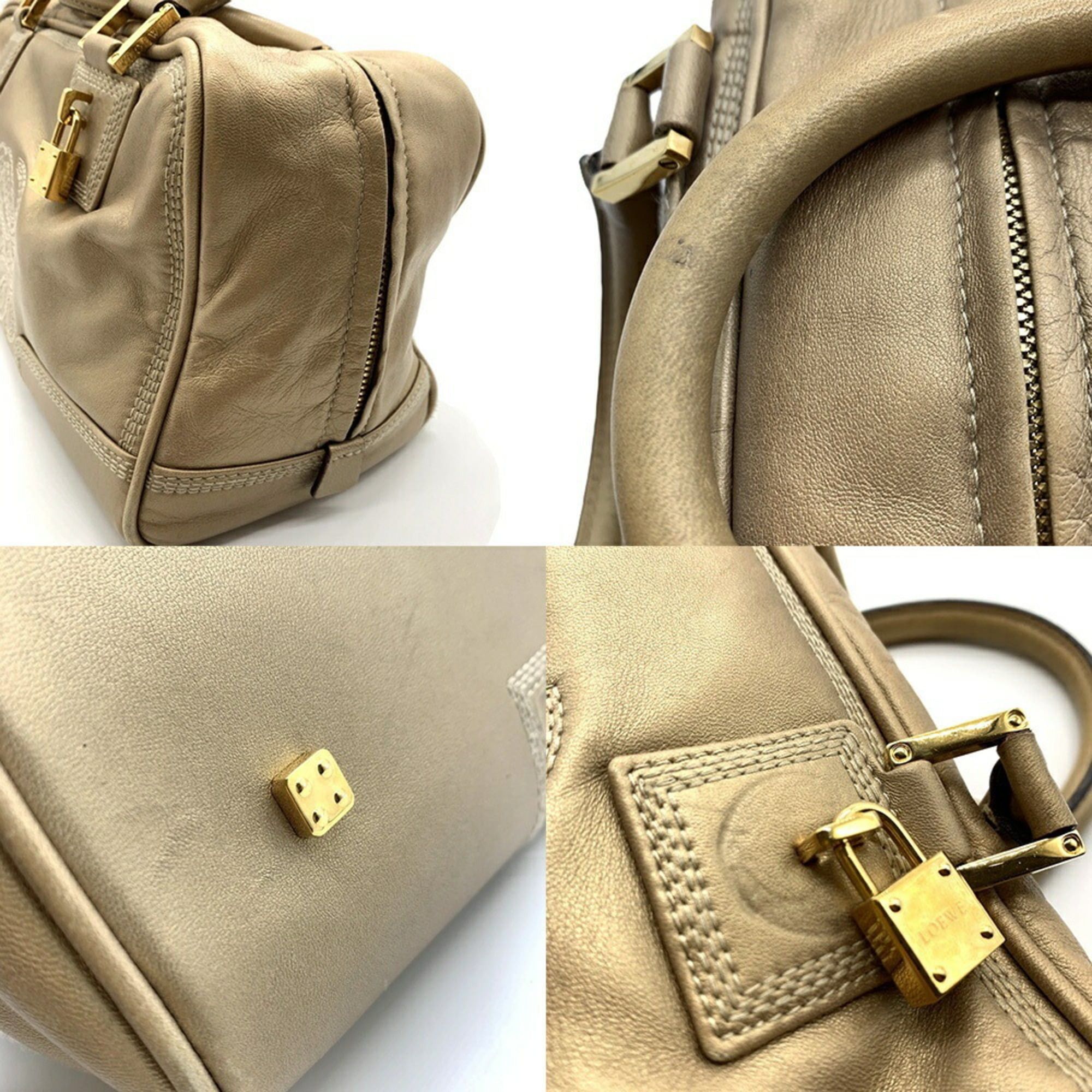 Loewe Loewe Amazona 28 Handbag Mini Boston Leather Gold LOEWE Size ONE SIZE - 6 Thumbnail