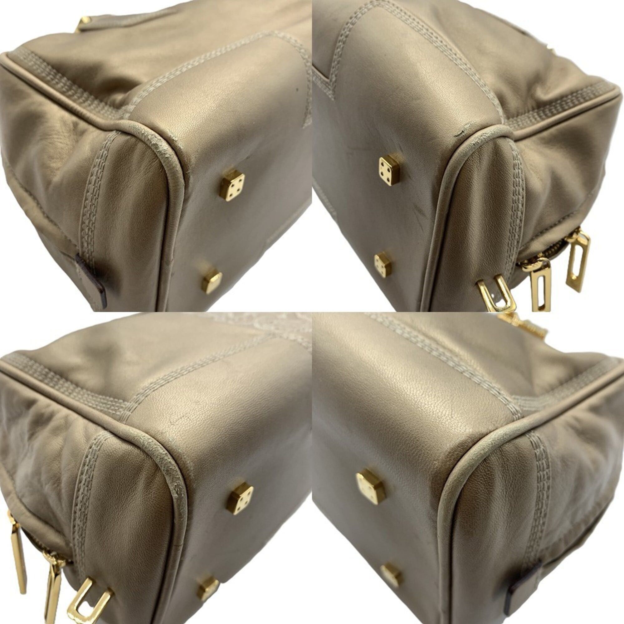 Loewe Loewe Amazona 28 Handbag Mini Boston Leather Gold LOEWE Size ONE SIZE - 3 Thumbnail