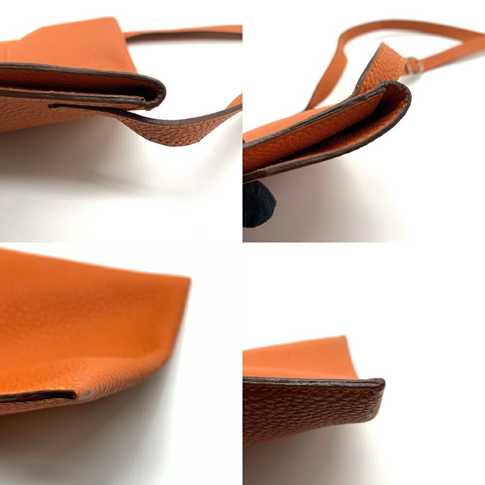 Hermes Hermes Shoulder Bag Amelie Orange Leather Togo □D Stamp Crossbody Women's Men's HERMES Size ONE SIZE - 3 Thumbnail
