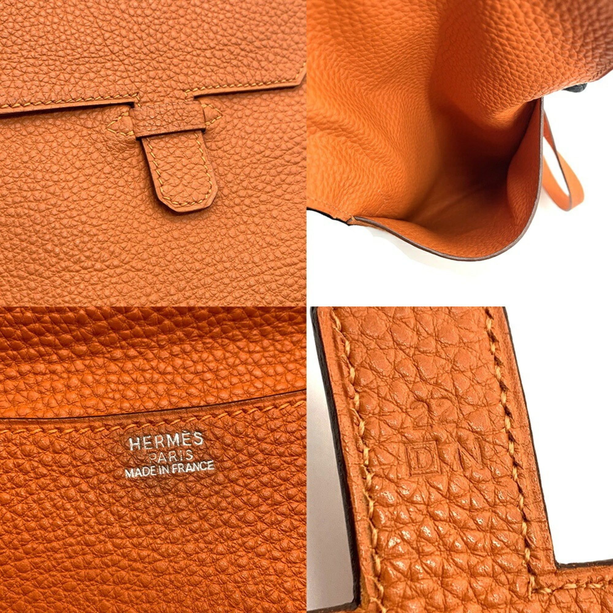 Hermes Hermes Shoulder Bag Amelie Orange Leather Togo □D Stamp Crossbody Women's Men's HERMES Size ONE SIZE - 4 Thumbnail