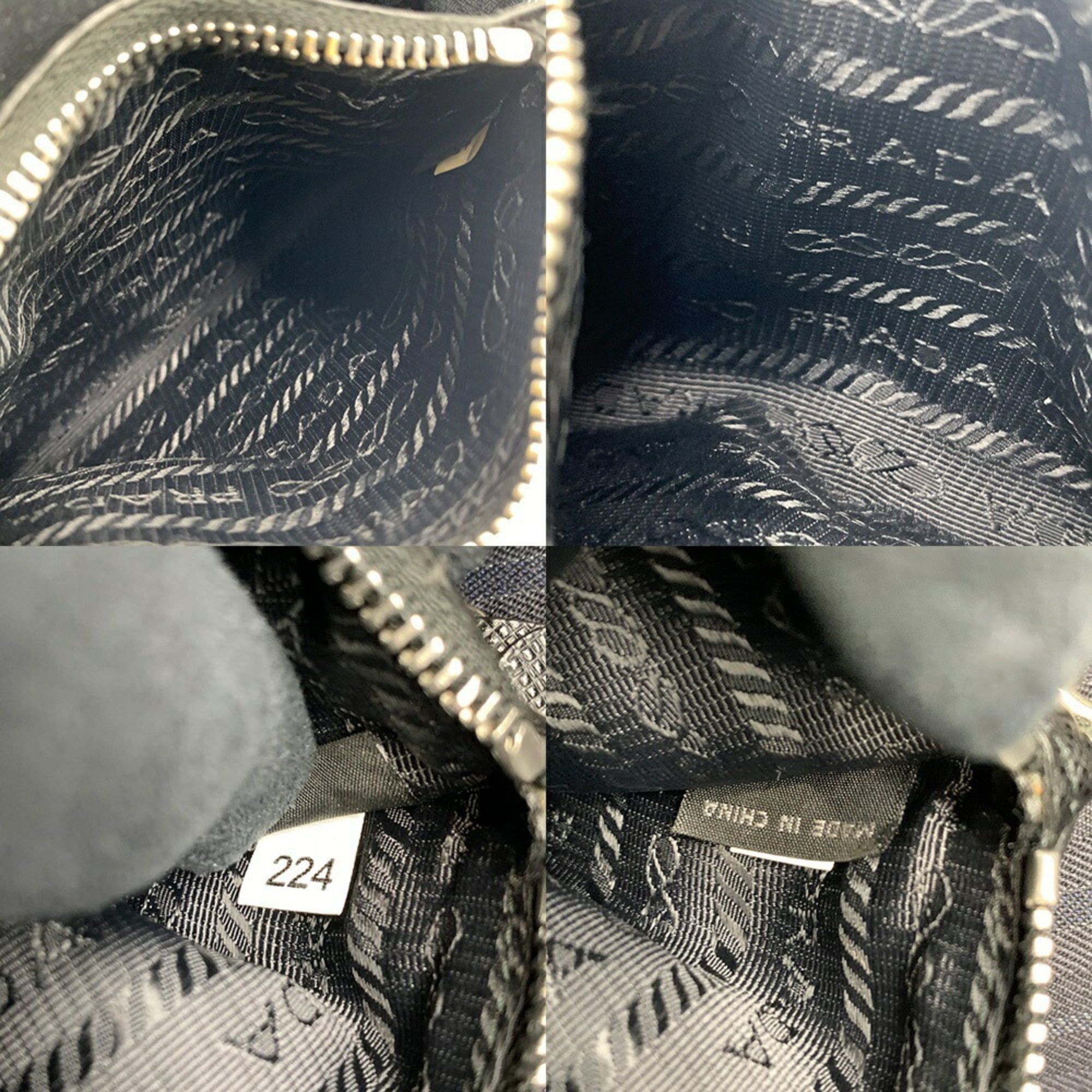 Prada Prada Saffiano Keychain & Coin Case Card Triangle Black PRADA Size ONE SIZE - 4 Thumbnail