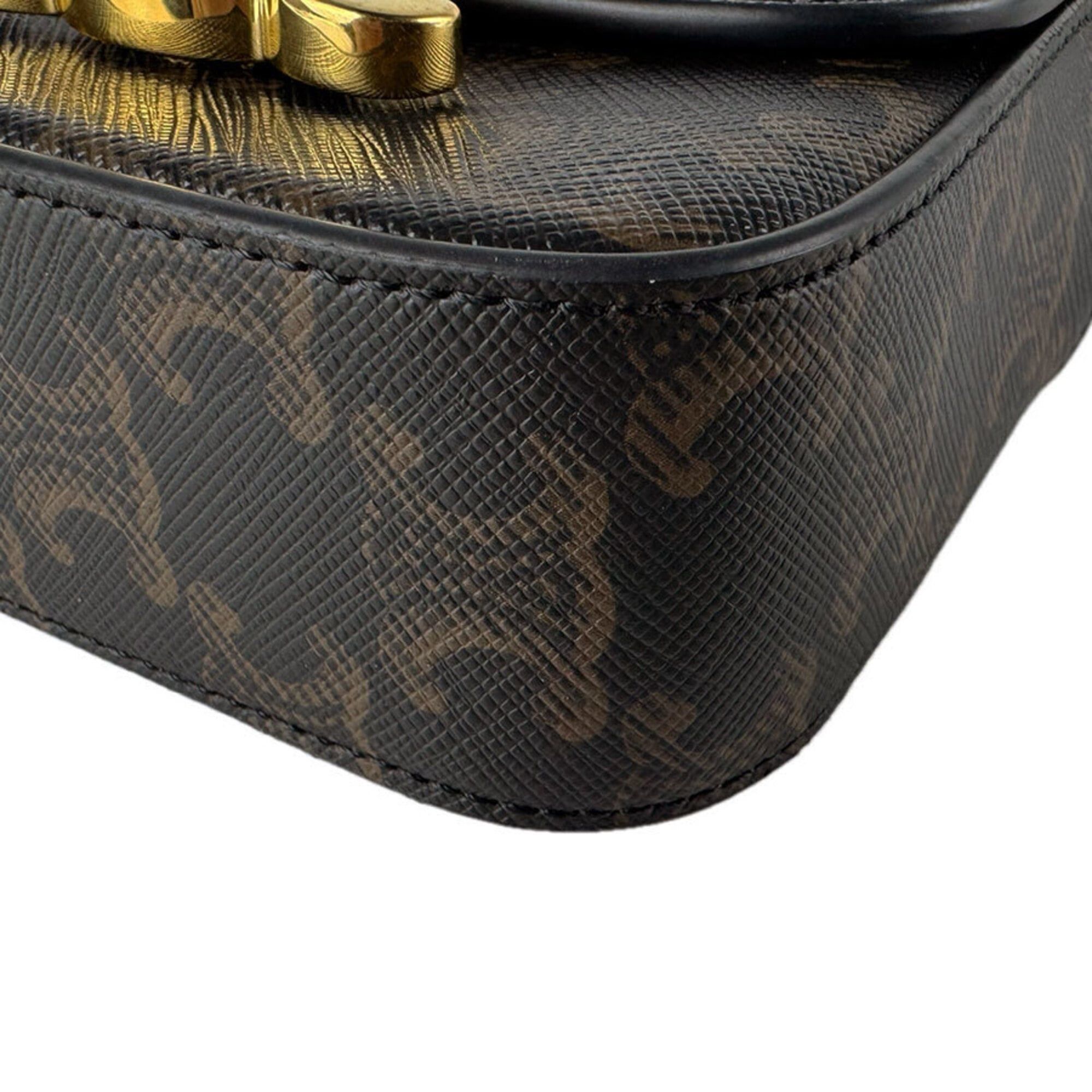 Celine Celine Triomphe Mini Claude Shoulder Bag, Coated Canvas, Brown, Women's, z9713 Size ONE SIZE - 9 Thumbnail