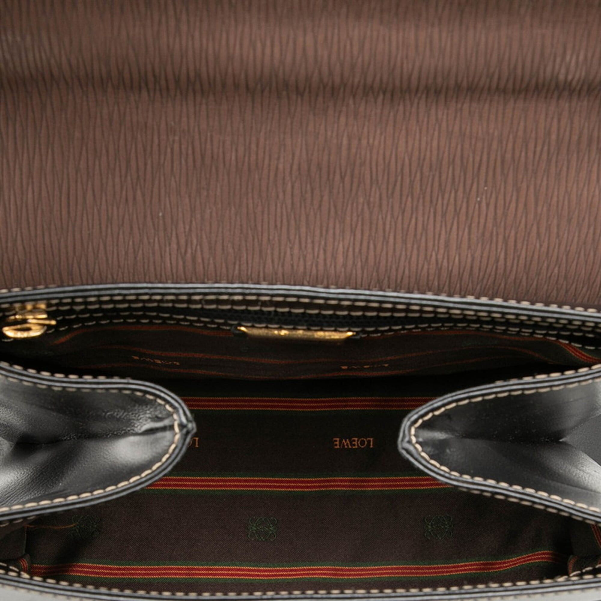 Loewe Loewe Velázquez Handbag Shoulder Bag 2-Way Black Brown Leather Women's LOEWE Size ONE SIZE - 4 Thumbnail