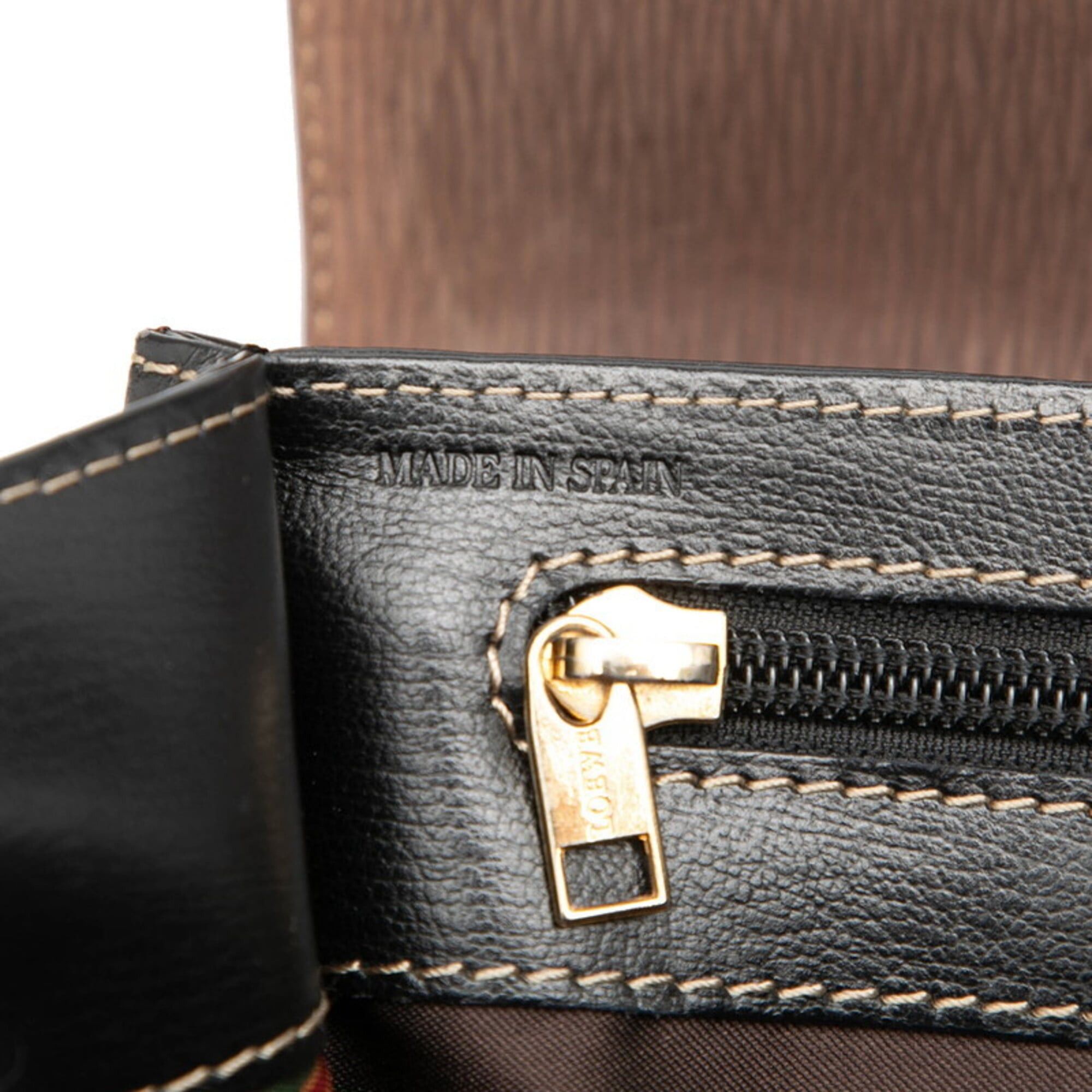 Loewe Loewe Velázquez Handbag Shoulder Bag 2-Way Black Brown Leather Women's LOEWE Size ONE SIZE - 6 Thumbnail