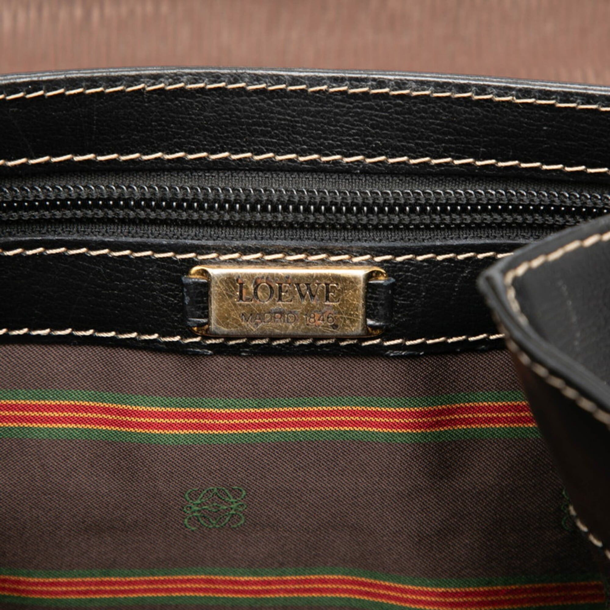 Loewe Loewe Velázquez Handbag Shoulder Bag 2-Way Black Brown Leather Women's LOEWE Size ONE SIZE - 5 Thumbnail