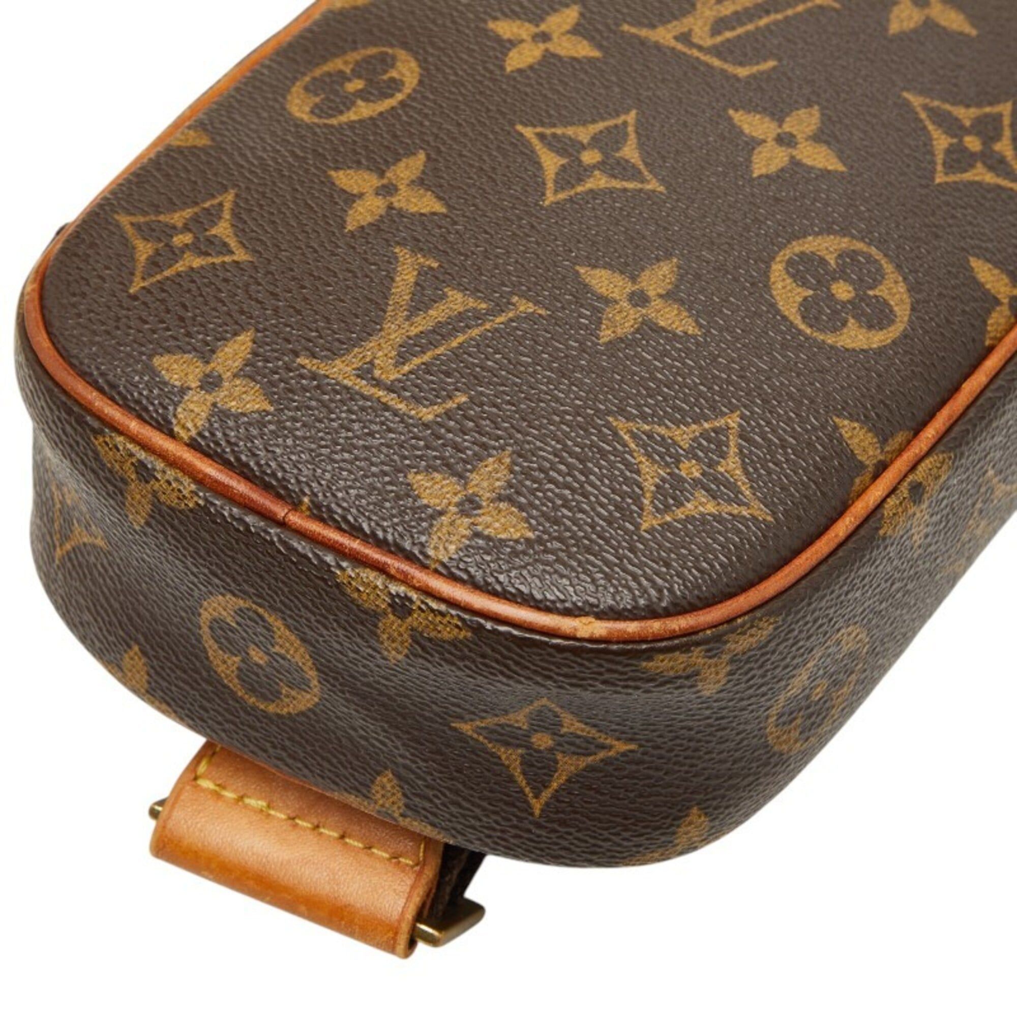 Louis Vuitton Louis Vuitton Monogram Pochette Gange Body Bag Waist M51870 Brown Leather Women's LOUIS VUITTON Size ONE SIZE - 4 Thumbnail