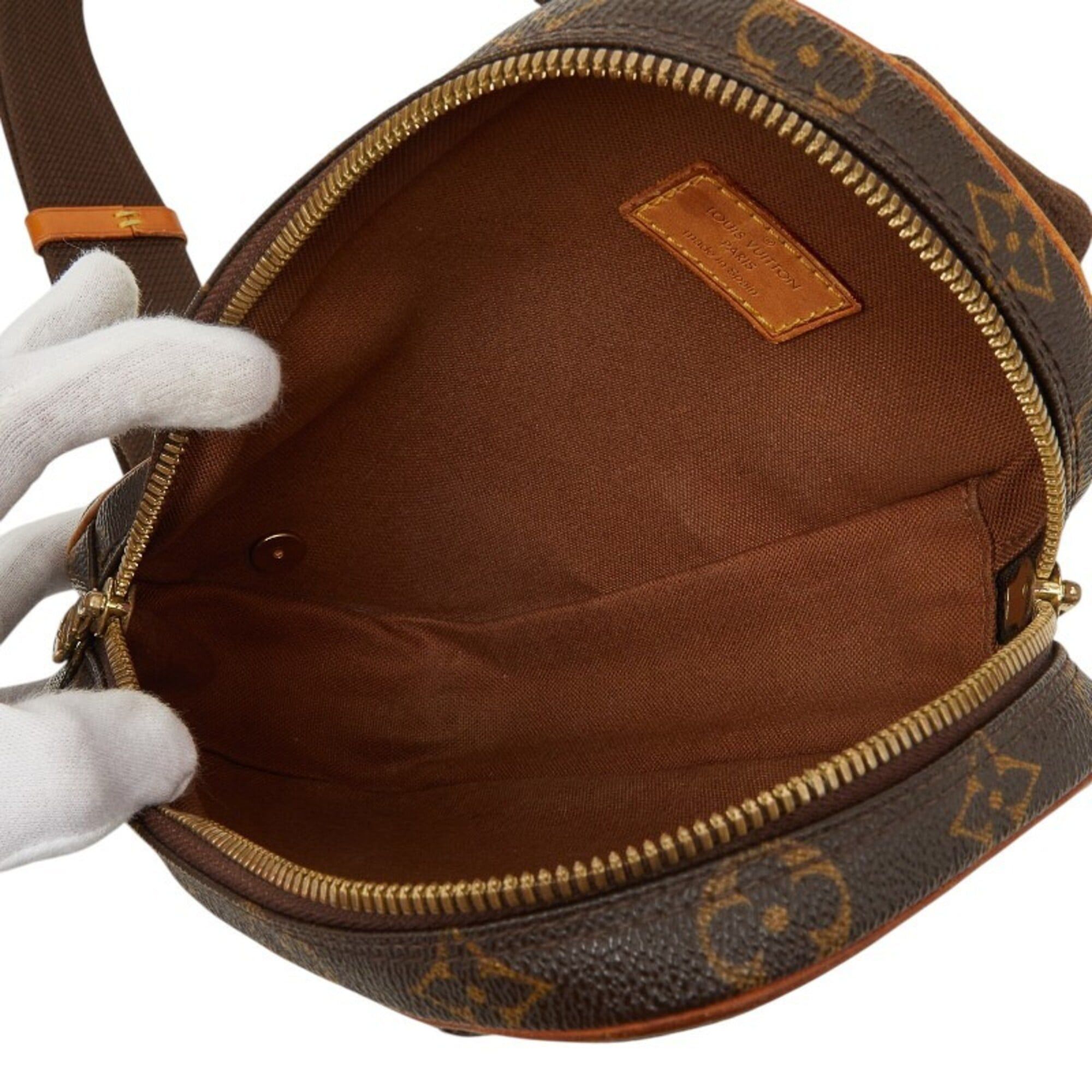 Louis Vuitton Louis Vuitton Monogram Pochette Gange Body Bag Waist M51870 Brown Leather Women's LOUIS VUITTON Size ONE SIZE - 8 Thumbnail