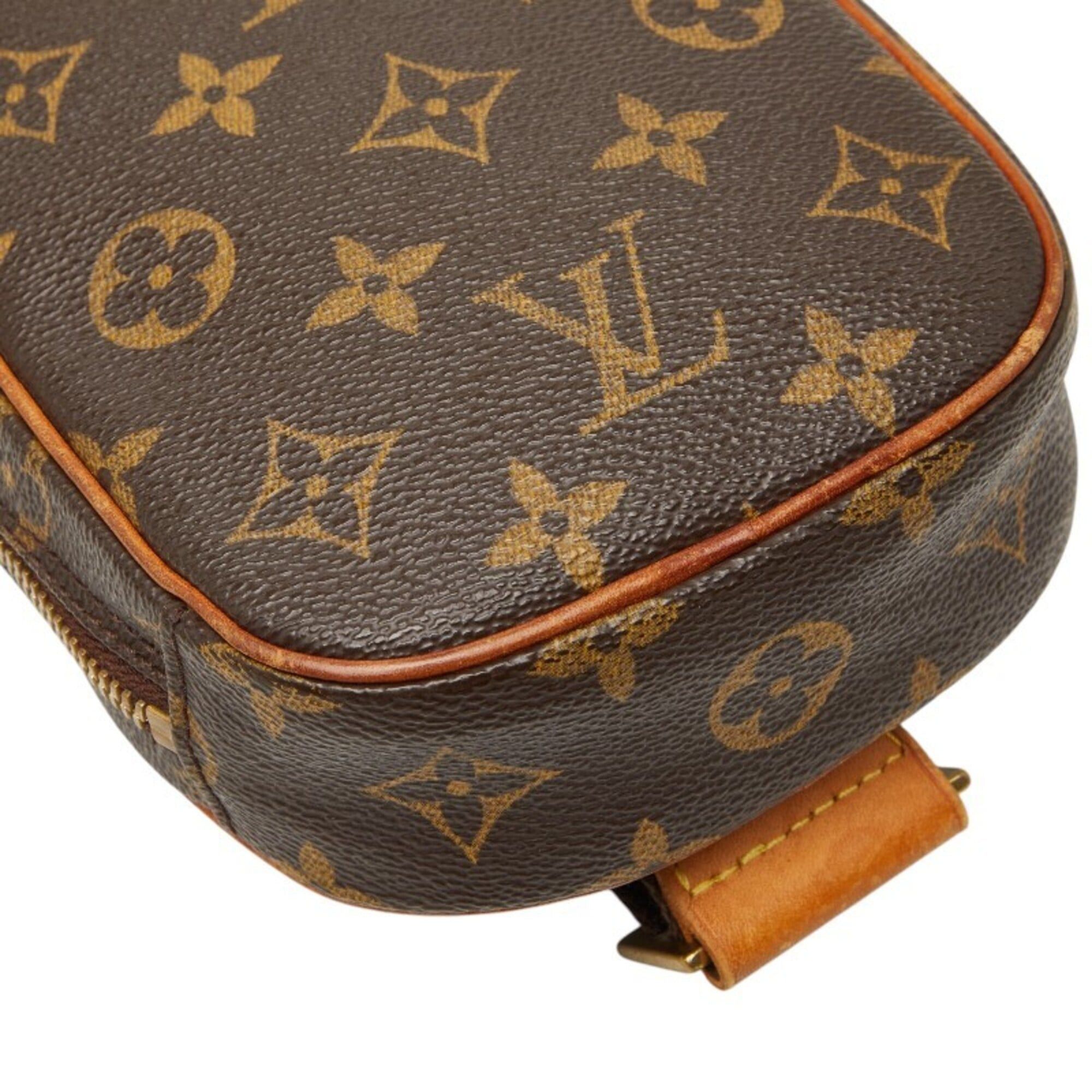 Louis Vuitton Louis Vuitton Monogram Pochette Gange Body Bag Waist M51870 Brown Leather Women's LOUIS VUITTON Size ONE SIZE - 5 Thumbnail