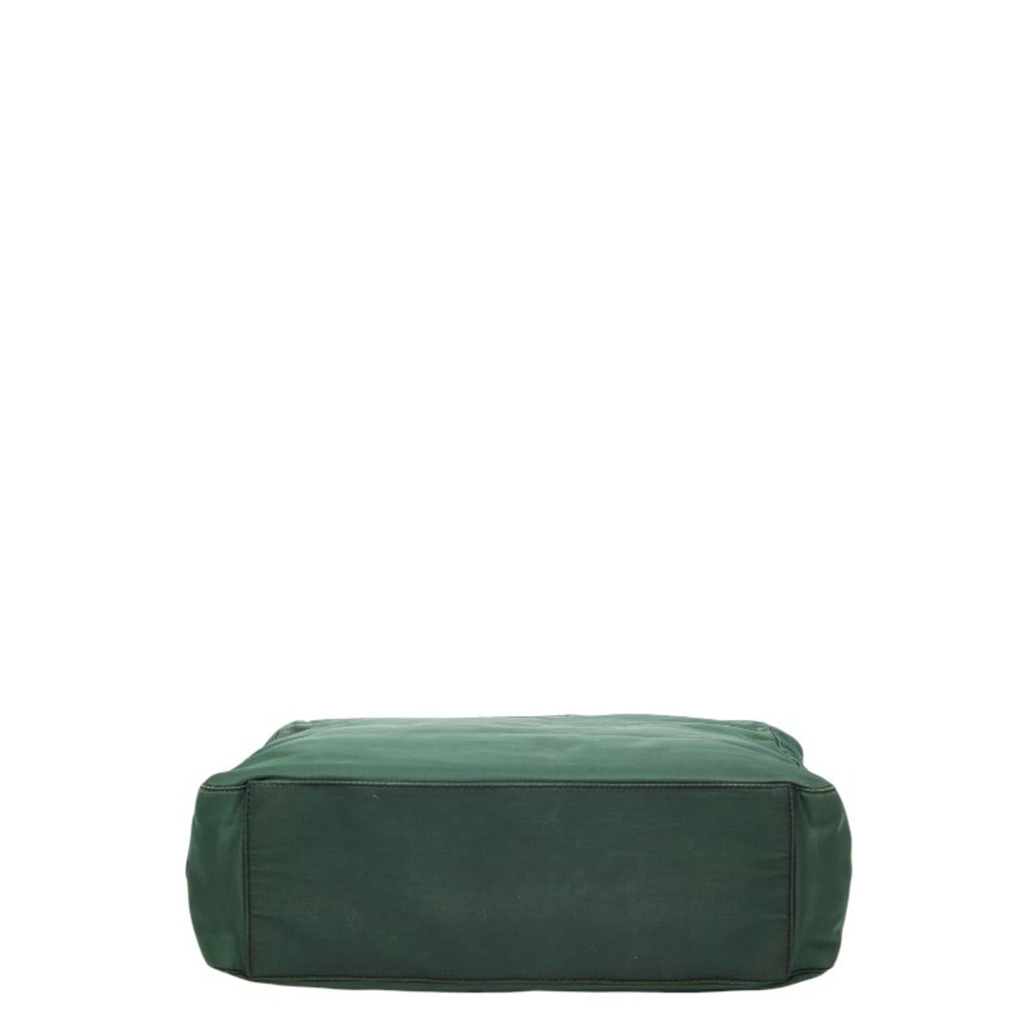 Prada Prada Triangle Logo Plate Handbag, Green Nylon, Women's PRADA Size ONE SIZE - 3 Thumbnail