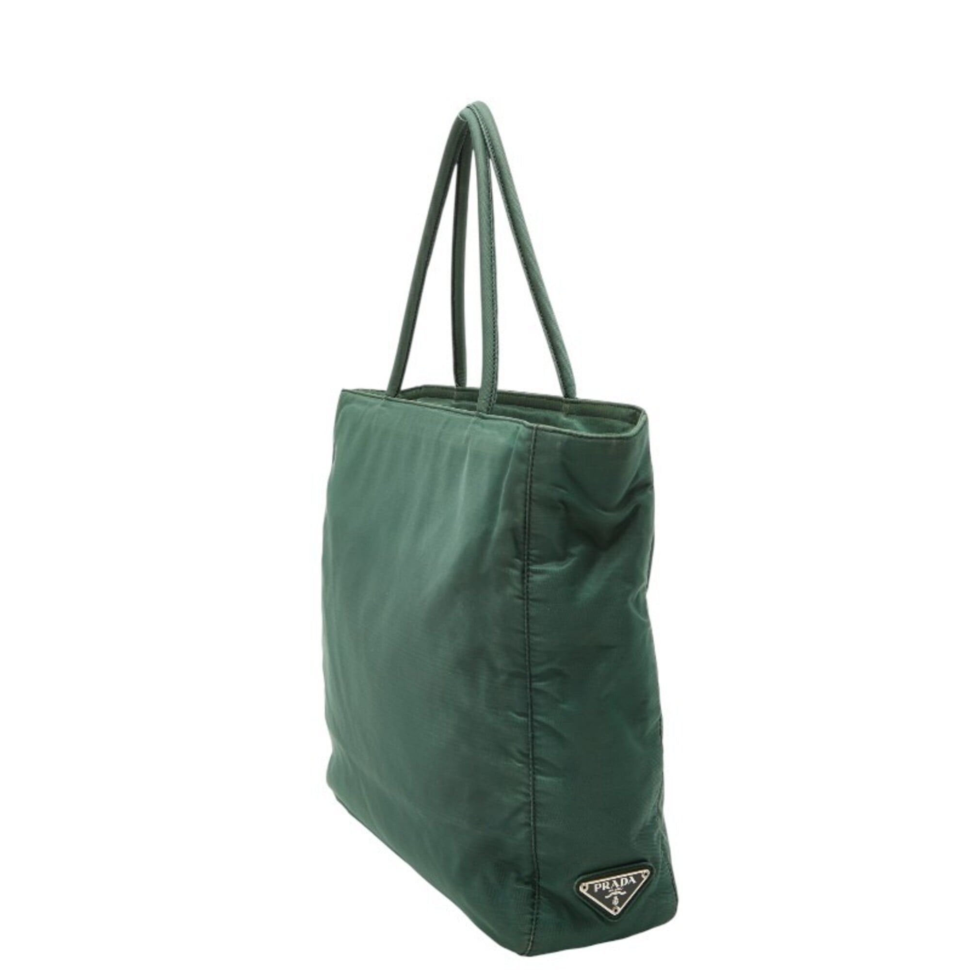 Prada Prada Triangle Logo Plate Handbag, Green Nylon, Women's PRADA Size ONE SIZE - 2 Thumbnail