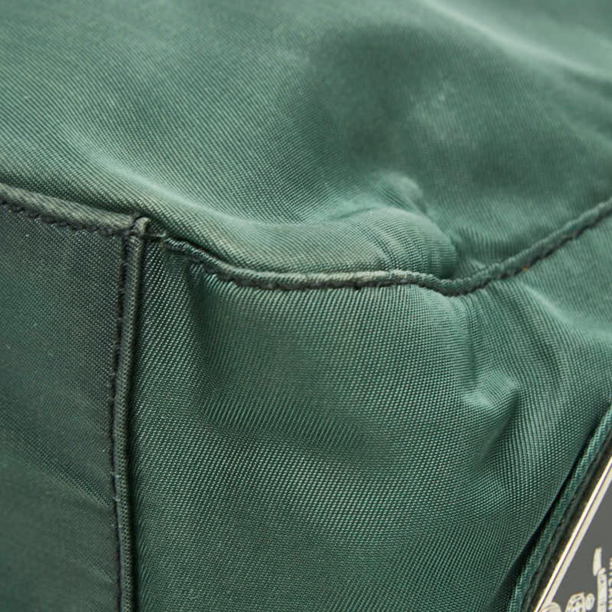 Prada Prada Triangle Logo Plate Handbag, Green Nylon, Women's PRADA Size ONE SIZE - 6 Thumbnail