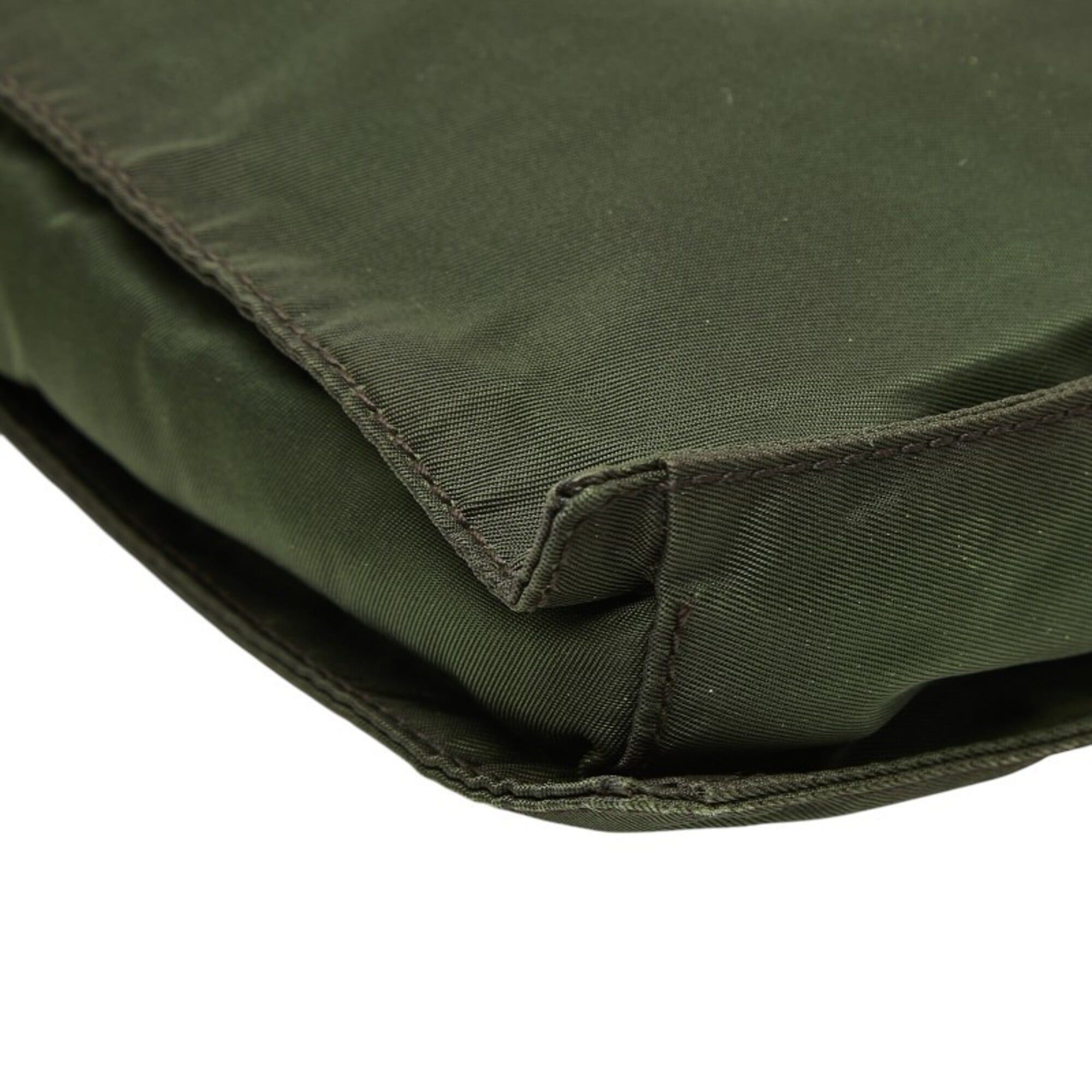 Prada Prada Triangle Logo Plate Crossbody Shoulder Bag V265 Khaki Brown Nylon Women's PRADA Size ONE SIZE - 5 Thumbnail