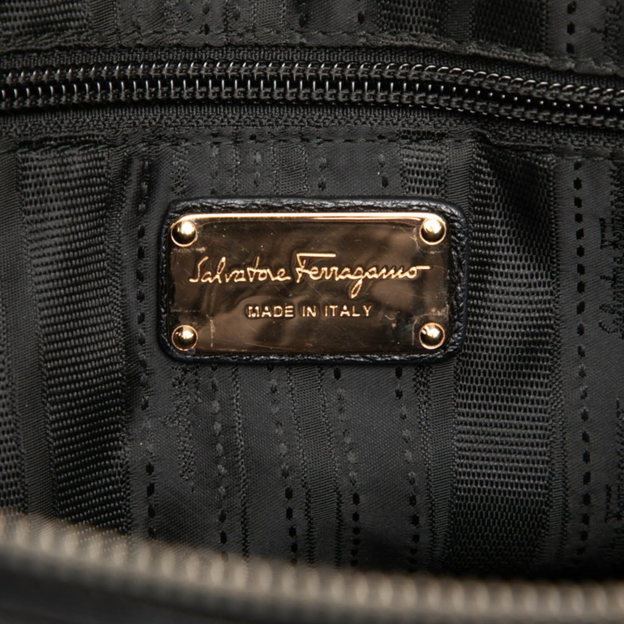 Salvatore Ferragamo Salvatore Ferragamo Double Gancini Chain Shoulder Bag, Black Leather, Women's Size ONE SIZE - 5 Thumbnail