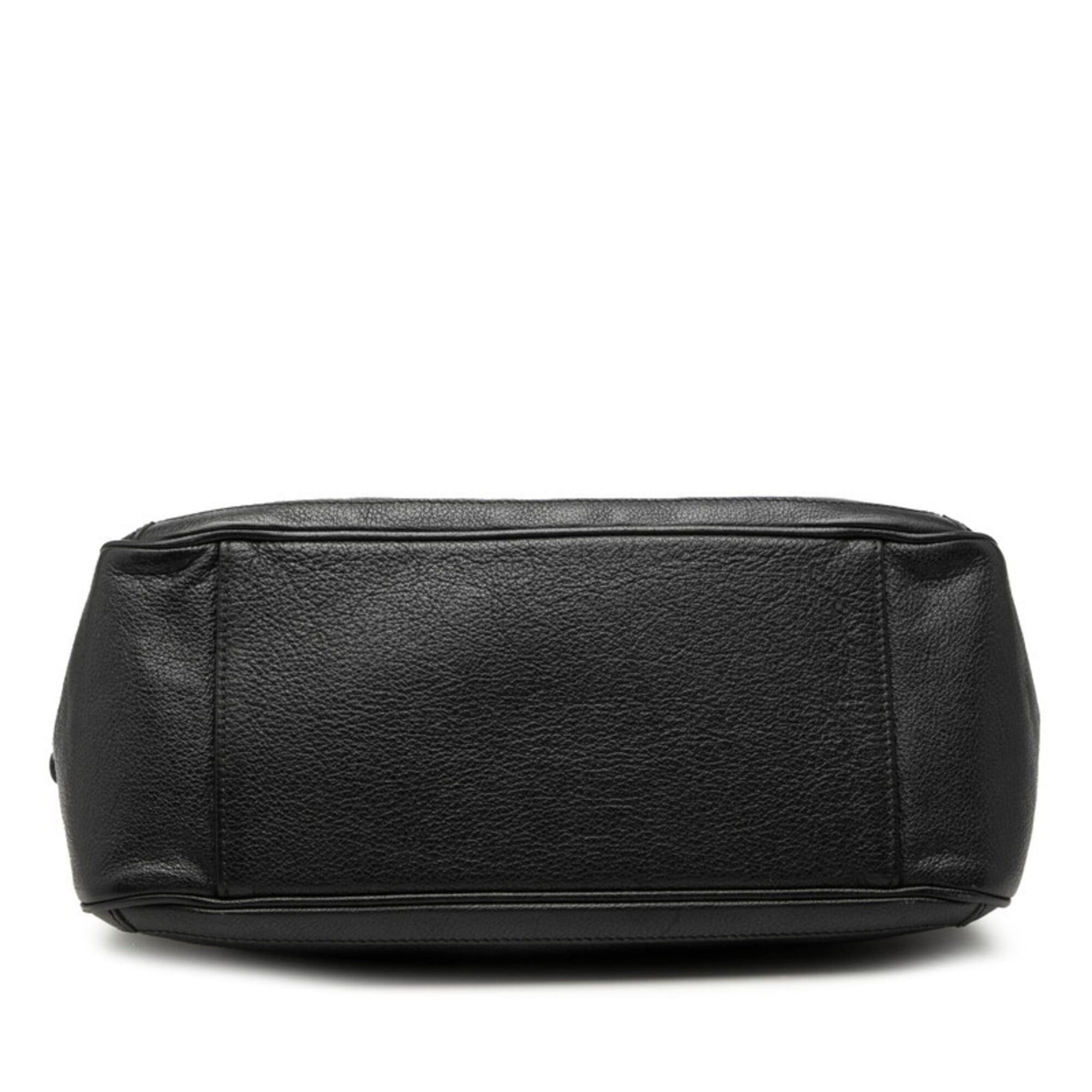 Salvatore Ferragamo Salvatore Ferragamo Double Gancini Chain Shoulder Bag, Black Leather, Women's Size ONE SIZE - 3 Thumbnail