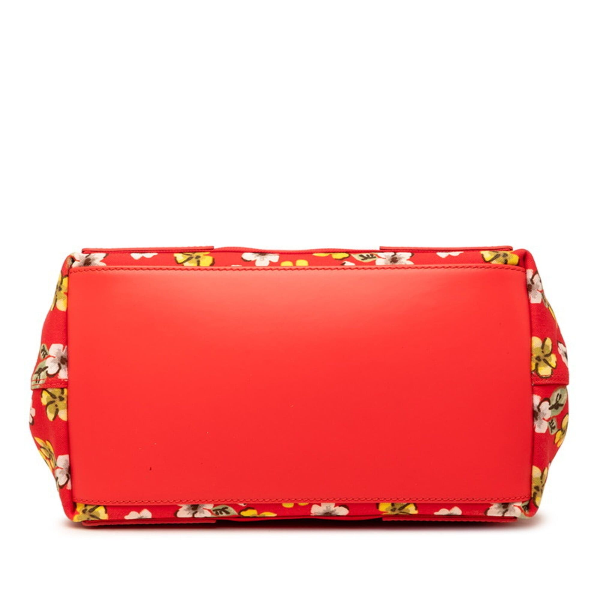 Balenciaga Balenciaga Navy Cabas Flower Motif Tote Bag Handbag 339933 Red Canvas Leather Women's BALENCIAGA Size ONE SIZE - 3 Thumbnail