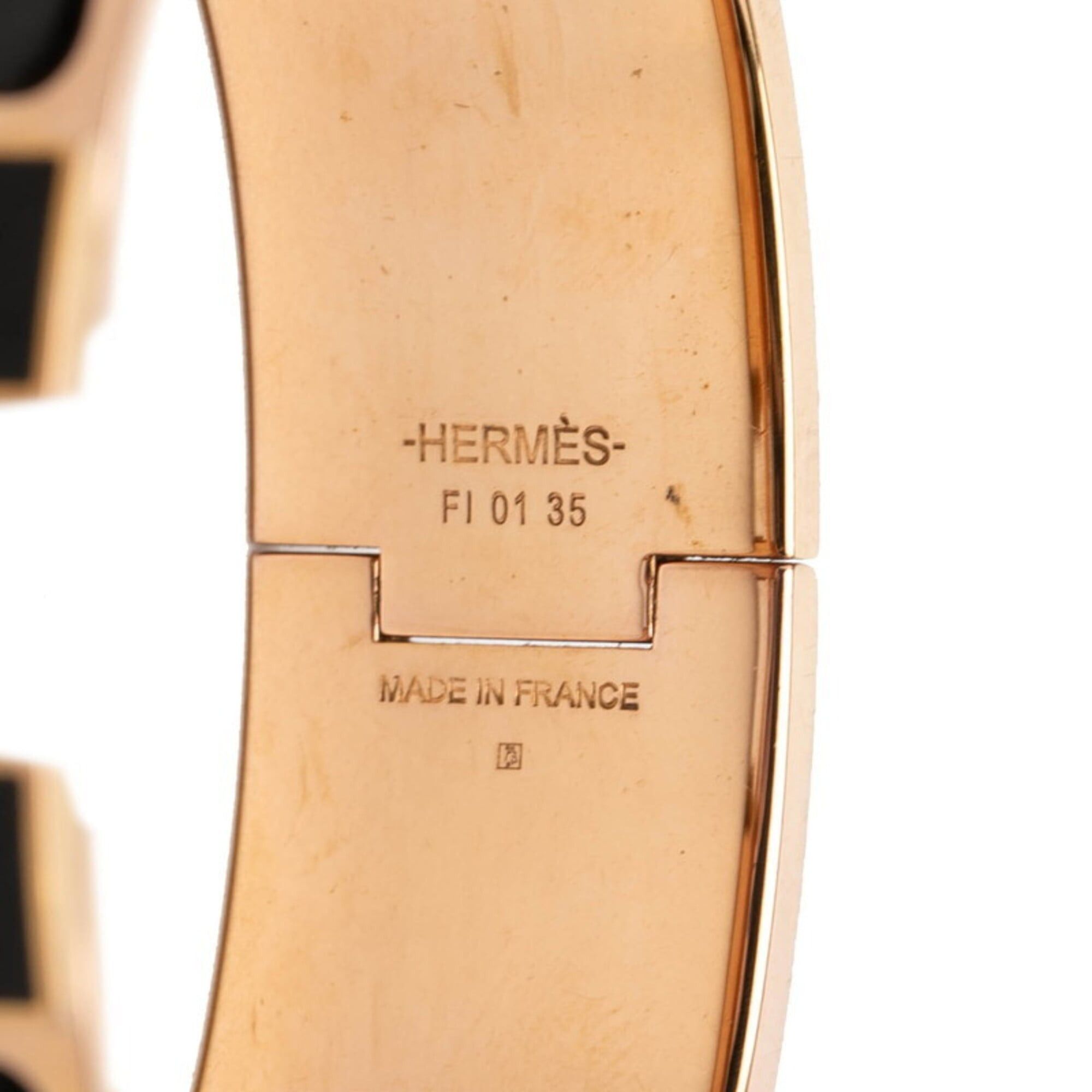 Hermes Hermes Clic Clac H PM Bracelet Bangle Gold Black Plated Enamel Women's HERMES Size ONE SIZE - 5 Thumbnail