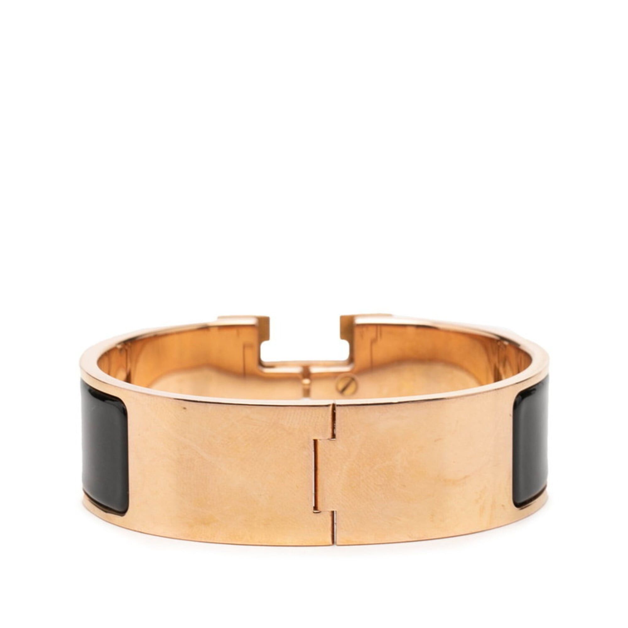 Hermes Hermes Clic Clac H PM Bracelet Bangle Gold Black Plated Enamel Women's HERMES Size ONE SIZE - 3 Thumbnail