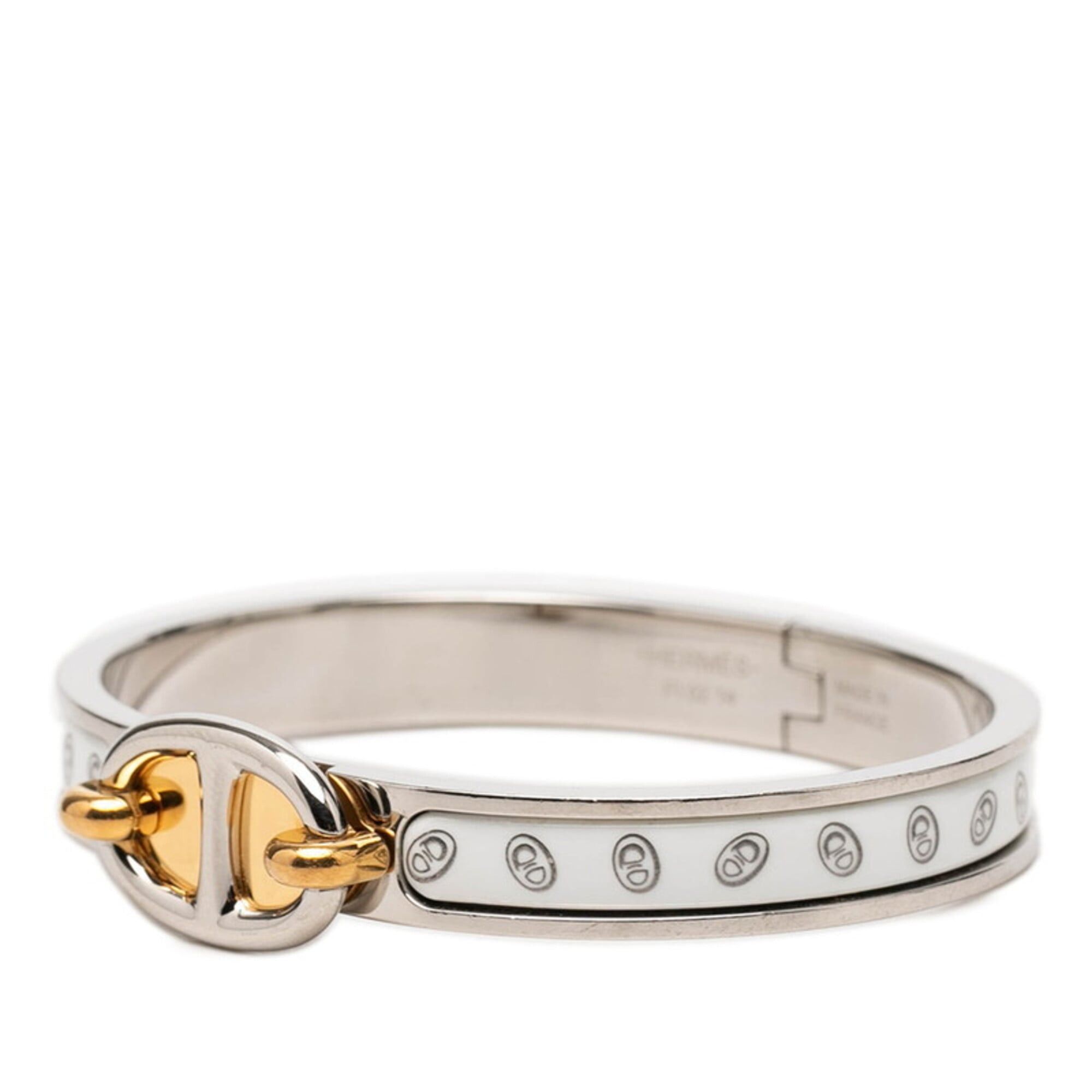 Hermes Hermes Chaine d'Ancre Mini Click PM Bracelet Bangle Silver White Gold Metal Enamel Plated Women's HERMES Size ONE SIZE - 2 Thumbnail